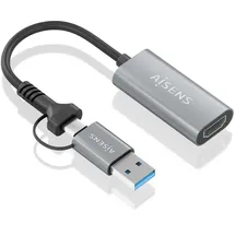 AISENS Konverter Grau HDMI/USB für USB-A/USB-C