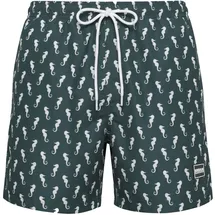 URBAN CLASSICS Badeshorts Urban Classics Herren Pattern Swim Shorts Grün S