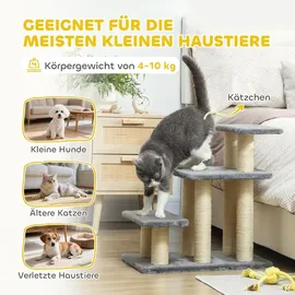 PawHut Hundetreppe 3 Stufen 54 cm Grau