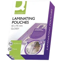 Q-Connect Heißlaminier-Folientasche 65x95mm, 125mym, 100 Stück