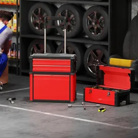 Homcom Werkstattwagen inkl. Koffer Werkzeugwagen leer, mit 3 modularen Einheiten,