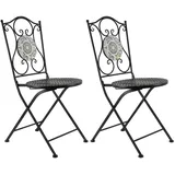 Hti-Living Gartenstuhl 2er-Set 39 x 53 x 92,5 cm schwarz