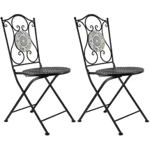 Hti-Living Gartenstuhl 2er-Set 39 x 53 x 92,5 cm schwarz