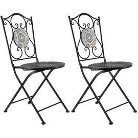 Hti-Living Gartenstuhl 2er-Set 39 x 53 x 92,5 cm schwarz