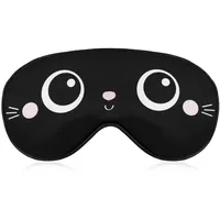 Schlafmaske mit Cartoon-Katzengesicht, Augenbinde, niedliches Tiergesicht, verstellbar, superweich, weiche Augenmaskenabdeckung für Männer und Frauen, Reisen und Nickerchen
