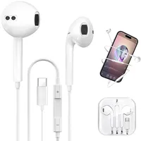 ZFRITP iPhone 15 Kopfhörer, USB C, Kopfhörer, kabelgebunden, USB C, Stereo-Kopfhörer mit Mikrofon und Lautstärkeregler, In-Ear-Kopfhörer für iPhone 15 Serie