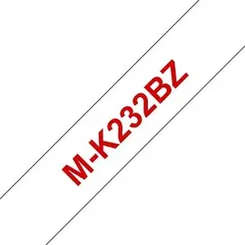 Brother Schriftband M-K232 rot auf weiß 1,2cm x 8m