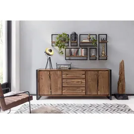 MiaMöbel Wandregal Panama 35 x 25 x 65 cm Schwarz