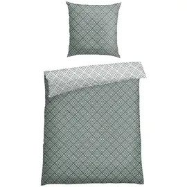 SCHIESSER Mabel Abstraktes Muster Dunkelgrün 155 x 220 cm + 80 x 80 cm