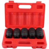 Schlagschrauber Nüsse 1/2 zoll Set 5-tlg Kraft-Steckschlüssel-Einsatz-Satz Impact Socket Set 12,5 mm (1/2") Kraftsteckschlüssel-Set 30-36 mm Schlagnuss-Satz zum Lösen/Entfernen von Schrauben