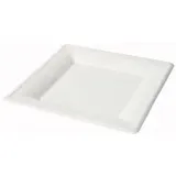 Greenbox Teller aus Zuckerrohr quadratisch 26 cm 50 St. Weiß