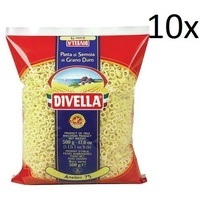 10x Pasta Divella 100% Italienisch N° 75 Anellini 500 g