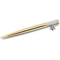 Swarovski Celebration 2022 Kugelschreiber, Weißer Stift mit Goldlegierungsschicht, Edlen Swarovski Kristallen und Sternanhänger