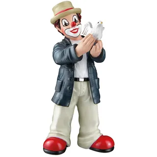 GILDE Gildeclown Deko Figur Clown mit weißer Taube - Hoffnung Hope - Kunstharz Mehrfarbig - Höhe 13 cm
