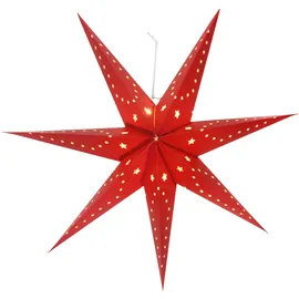 Harms Import LED Hänge Lampe Papier Stern X-MAS Dielen Weihnachts Deko Strahler rot