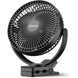 FELIXLEO Mini USB-Ventilator Clip Ventilator 10000mAh USB Akku 20cm Leise 360 Grad Tragbar