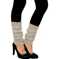 Oblique Unique Sexy Damen Stulpen Beige - Beinstulpen Damen & Mädchen für 80er Jahre Outfit 80s Motto Party Fasching Karneval Tanzen Aerobic Kostüm Accessoires - Einheitsgröße