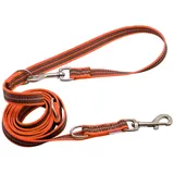 Herm Sprenger Gummierte Leine, 3-Fach verstellbar orange,