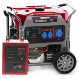 GeoTech Pro GGP 6500 ESA - Benzin-Stromerzeuger mit Rädern und AVR-Regelung und Elektrostarter 5.4 kW - Dauerleistung 5 kW einphasig + ATS