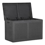 vidaXL Garten-Aufbewahrungsbox 180 L Schwarz PP Rattan