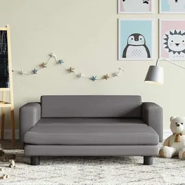 vidaXL Kindersofa mit Hocker 100 x 50 x 30 cm Kiefer grau