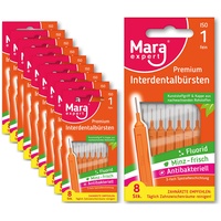 Interdentalbürsten ISO 1 - Zahnzwischenraumbürsten zur Zahnreinigung Zwischenräume - Dentalbürsten Zahnpflege - Interdentalbürsten - Bürsten für Zahnzwischenräume von MARA EXPERT (80 Stück)