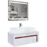 Vladon Waschbeckenunterschrank 96 x 36 cm Rot