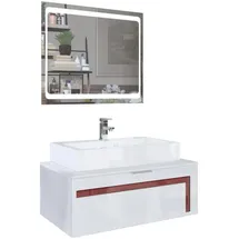 Vladon Waschbeckenunterschrank 96 x 36 cm Rot