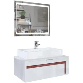 Vladon Waschbeckenunterschrank 96 x 36 cm Rot