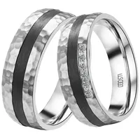 DOOSTI Trauring Schmuck Geschenk Edelstahl Trauring Ehering Partnerring LIEBE, wahlweise mit oder ohne Zirkonia schwarz 64