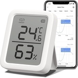 SwitchBot Thermometer Hygrometer Innen, Bluetooth Hygrometer Digital Temperatur Feuchtigkeit Sensor mit APP & Datenspeicherung, Taupunkt/VPD/Absolute Feuchtigkeitssensor