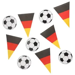 10x Flaggenkette, Papier 3 m `Fußball/Deutschland`