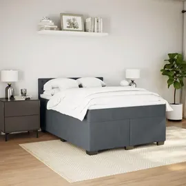 vidaXL Boxspringbett 140 x 200 cm Dunkelgrau
