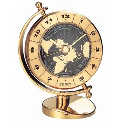 Tischuhr SEIKO "QHG106G", gold (goldfarben), Tischuhren, Quarzuhr, Wohnzimmer, Esszimmer, Arbeitszimmer, Büro