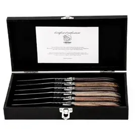 Laguiole Style de Vie Steakmesser Luxury Line, 6-teilig, Gemischtes Holz,