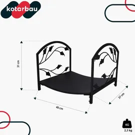 KOTARBAU Kaminholzständer Metall 40 x 37 x 31 cm Schwarz