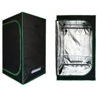 Mucola Gewächshaus Growbox Pflanzenzelt Zuchtzelt Indoor Growroom Zuchtschrank Frühbeet, BxLxH: 120,00 x 60,00 x 200 cm, 2,00 mm Wandstärke, 1 Stück 1-St., Inkl. wasserfester Bodeneinsatz, herausnehmbar, leicht zu reinigen, 99,9 % lichtundurchlässig schwarz 100 cm x 200 cm x 100 cm