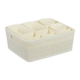 Relaxdays Schubladen Organizer 10-tlg. weiß