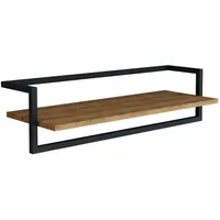 [en.casa] Wandgarderobe Evje 80x30x20cm Holzfarben/Schwarz