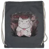 Urban Backwoods Turnbeutel Maneki Neko VIII Turnbeutel Cat Katze Winkekatze Maneki-Neko (1-tlg), Manekineko China Japan Winkende grau