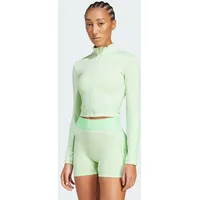 adidas Hyperglam Rib Zip Thru Cover Up - Semi Green Spark / Lime Burst - L