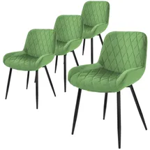 ML-Design 4er Set Esszimmerstühle, Salbei, Samt Metallbeine, Esszimmerstuhl Grün, Metall, 60x81x54 cm, Esszimmer, Stühle
