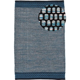 carpetfine Teppich »Kelim Mia«, rechteckig, Baumwolle Wendeteppich, Wohnzimmer, blau