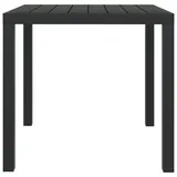 vidaXL Gartentisch Schwarz 80x80x74 cm Aluminium und WPC