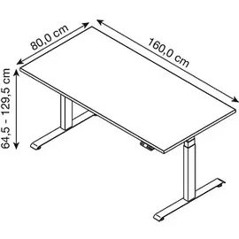 baselite Schreibtisch BaseLite Eiche / Weiß