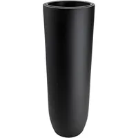 Vivanno Pflanzgefäß Bodenvase SOLERIO Fiberglas Schwarz Matt 80x33 cm,