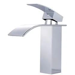 TACKLIFE DBWF01BT Messing Badarmatur Wasserfall Waschbeckenarmatur Einhand Waschtischarmatur Warm- und Kaltwasser verfügbar
