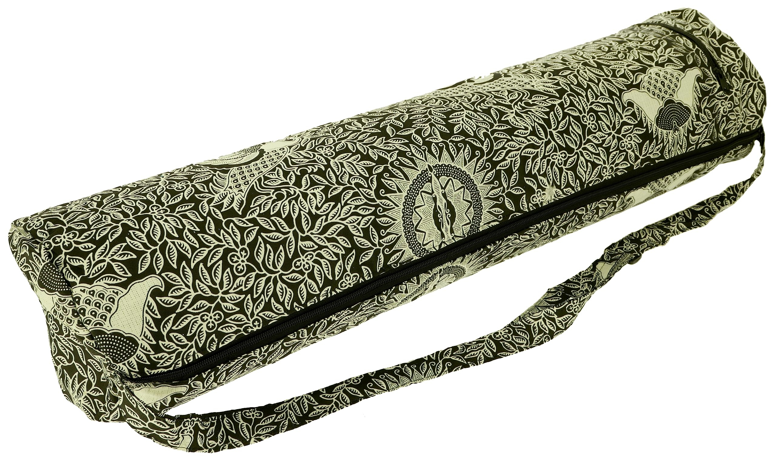 GURU SHOP Yogamatten-Tasche Indonesische Batik - Schwarz, Herren/Damen, Baumwolle, Size:One Size, 65x20x20 cm, Taschen für Yogamatten - Einheitsgröße