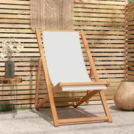 vidaXL Liegestuhl Teak 56 x 105 x 96 cm creme