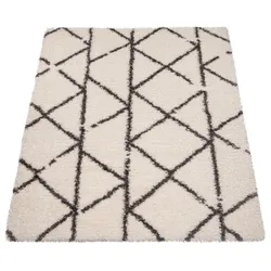 Hochflor-Teppich PACO HOME "Maghreb 78", beige, B:120cm H:44mm L:160cm, Polyester, Teppiche, modernes Design, weich und flauschig